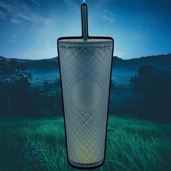 NWT Starbucks Peacock Jeweled Soft Touch Green Tumbler Cup Fall 2023 Venti 24 oz - Picture 8 of 8